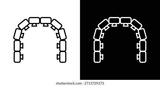 Ícone de chaves linguais, sinal de vetor de contorno, download de design de logotipo