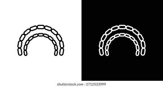 Icono de llaves linguales. Símbolo plano simple. Ilustración de pictograma de contorno negro perfecto