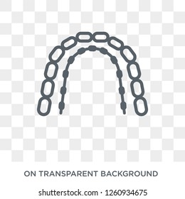 Lingual braces icon. Trendy flat vector Lingual braces icon on transparent background from Dentist collection. High quality filled Lingual braces symbol use for web and mobile