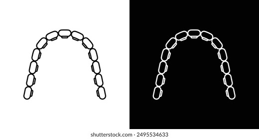 Lingual braces line icon vector illustration set.