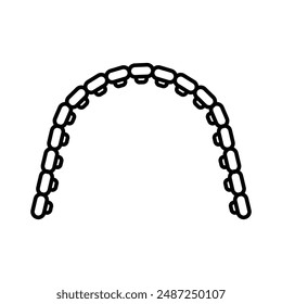 lingual braces linear logo mark in black and white