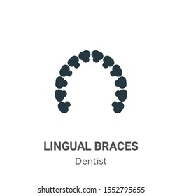 Lingual braces vector icon on white background. Flat vector lingual braces icon symbol sign from modern dentist collection for mobile concept and web apps design.