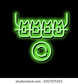lingual tooth braces neon light sign vector. lingual tooth braces illustration