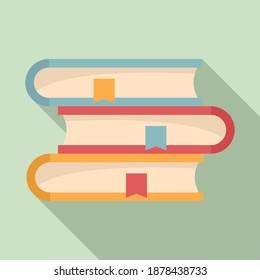 Linguist book stack icon. Flat illustration of linguist book stack vector icon for web design