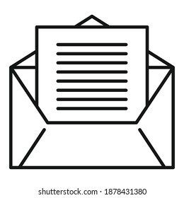 Linguist envelope icon. Outline linguist envelope vector icon for web design isolated on white background