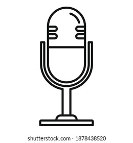 Linguist microphone icon. Outline linguist microphone vector icon for web design isolated on white background