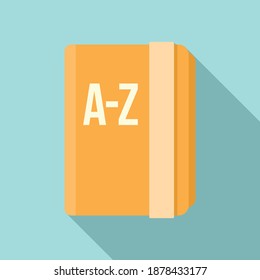 Linguist school book icon. Flat illustration of linguist school book vector icon for web design