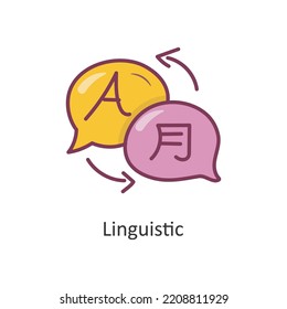 Linguistic Vector Filled outline Icon Design illustration. Travel Symbol on White background EPS 10 File