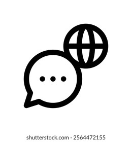 Linguistics. Editable stroke vector icon.