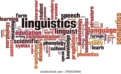Linguistics word cloud concept. Collage made of words about linguistics. Vector illustration 
