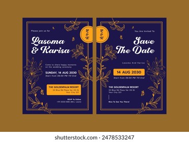 Lininge Wedding Invitation Template Card