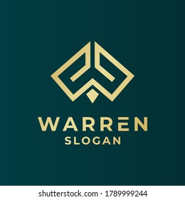 linitial W logo concep. Technology, industrial, business or company design template. Vector illustration