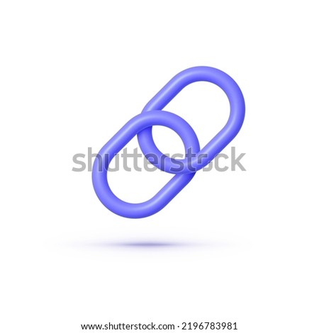 Link 3D icon on white background. Internet network concept. Internet technology. Vector illustration