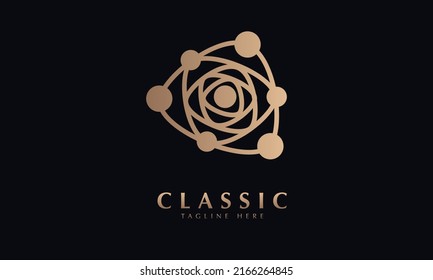 Link abstract icon silhouette vector monogram logo template