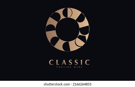 Link abstract icon silhouette vector monogram logo template