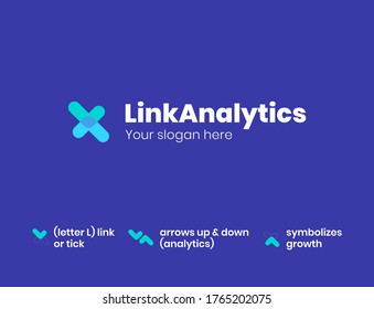 Link Analytics Logo Icon Design Template Elements