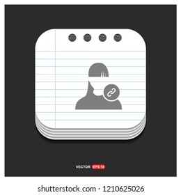 link attach user icon . - Free vector icon
