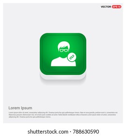 link attach user icon . Green Web Button