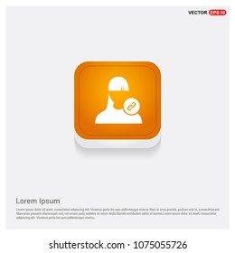 link attach user icon . Orange Abstract Web Button