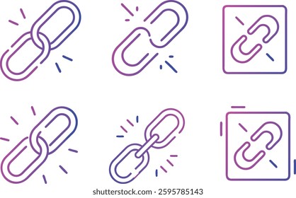 LINK BAR ICON SET. ICON SET LINK.