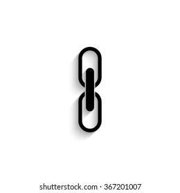 Link - black vector icon  with shadow