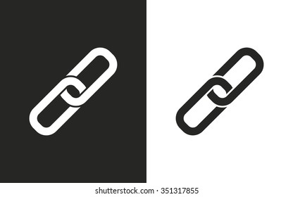 Link  -  black and white icons. Vector illustration