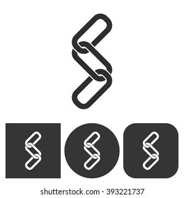 Link    -  black and white icons. Vector illustration. 