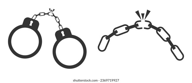 Symbol für eine Verbindungsunterbrechungskette. Stärke, Vektorgrafik.