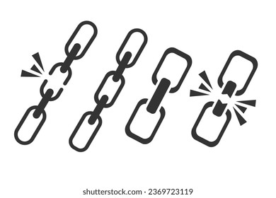 icono de salto de cadena de salto de vínculo. ilustración del vector de fuerza.