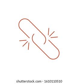 Link break icon. Broken connection.