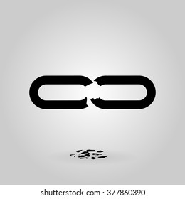 Link break icon on gray background vector