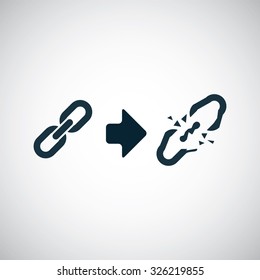 link broken icon, on white background