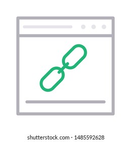 link browser colour line vector icon