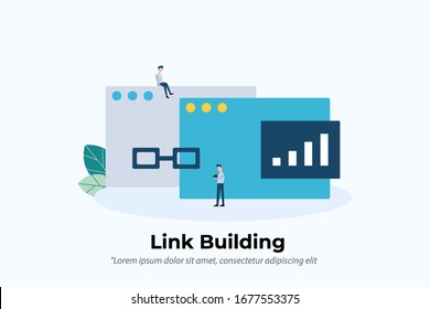 Link building. backlink. SEO concept illustration concept for web landing page template, banner, and presentation