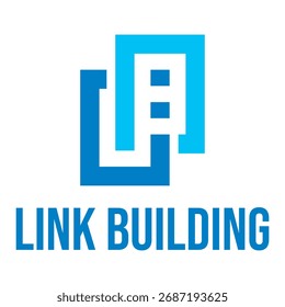 link building design de logotipo minimalista plano