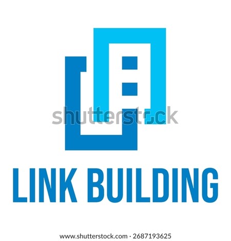 link building flat minimalist logo design