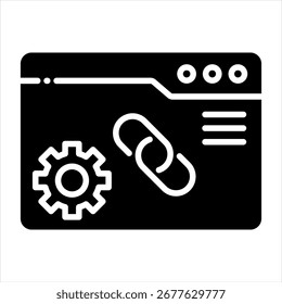 Link Building Glyph Icon Vector Illustration