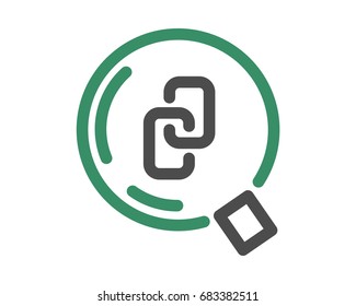 link building icon green gray logo