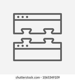 Link building icon line symbol. Isolated vector illustration of  icon sign concept for your web site mobile app logo UI design.