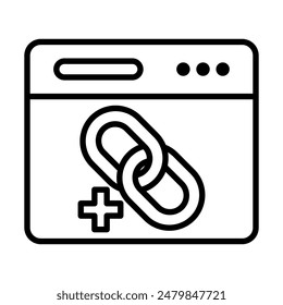 Link Building icon line vector illustration