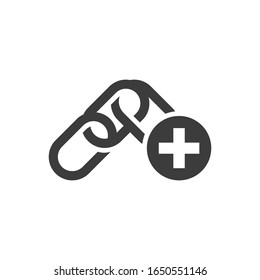 Icono de creación de vínculos en fondo blanco