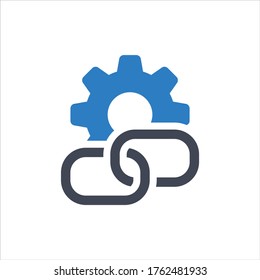 Link building icon on white background