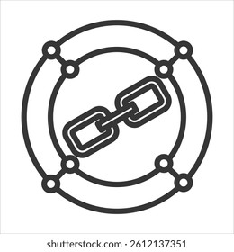 Link Building Icon Vector Illustration Outline