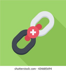 Link Building Long Shadow Icon