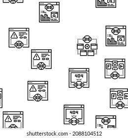 Link Building And Optimization Vector Seamless Pattern Thin Line Illustration