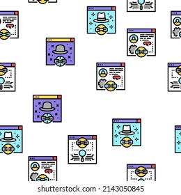 Link Building And Optimization Vector Seamless Pattern Thin Line Illustration
