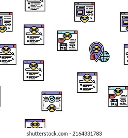 Link Building And Optimization Vector Seamless Pattern Thin Line Illustration