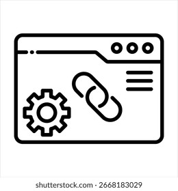 Link Building Outline Icon Vector Illustration