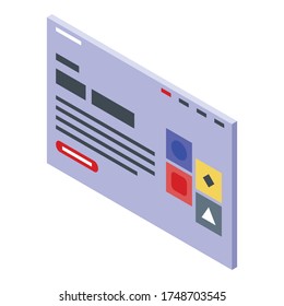 Link building page icon. Isometric of link building page vector icon for web design isolated on white background
