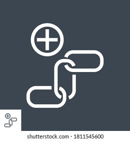 Link Building Related Vector Glyph Icon. Isolated on Black Background. Vector Illustration.